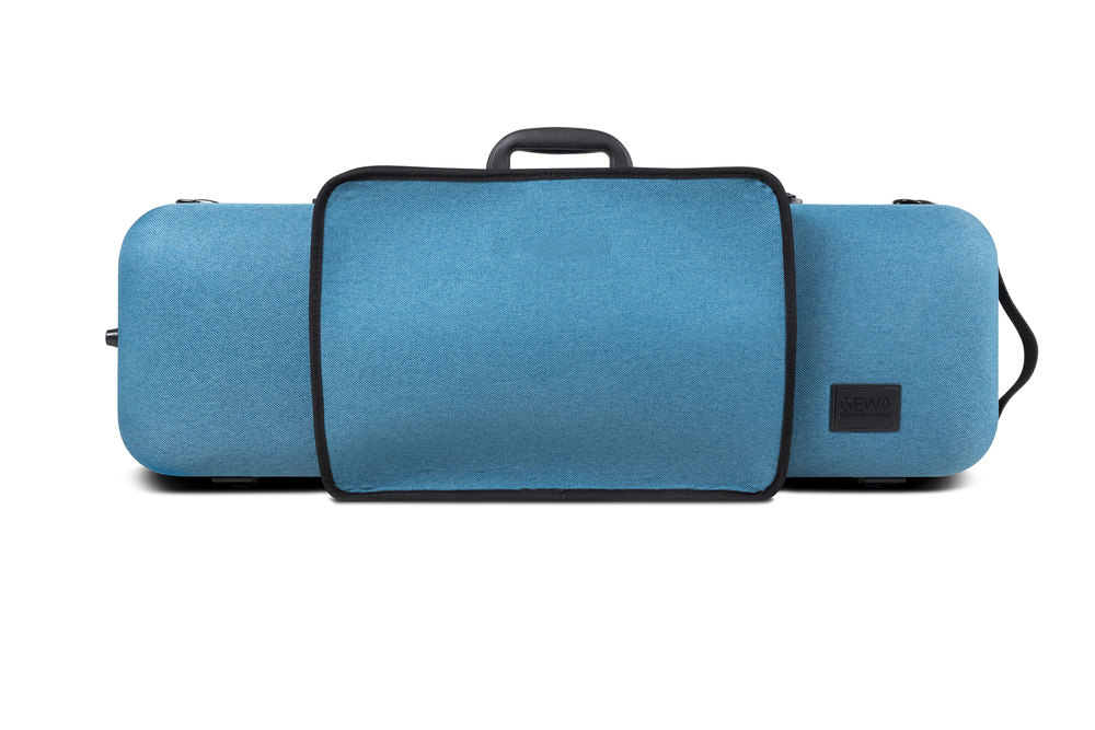GEWA 'Bio-A' violin case. Organic Flax fibre. Oblong Blue. 1/2-4/4 size